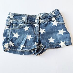 Mini Boden Blue Denim Star-Print Jean Shorts 8Y